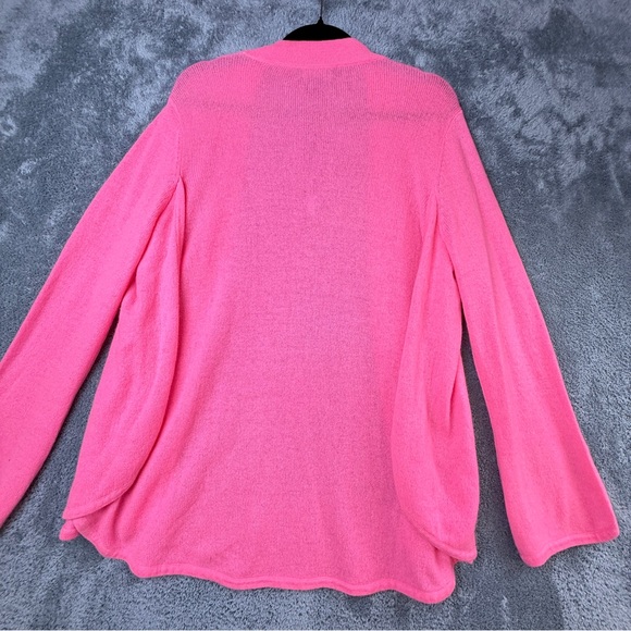 NEW! 100% Cashmere Claudia Nichole Bright Pink Cardigan Sweater Size Large NWT - Picture 3 of 15